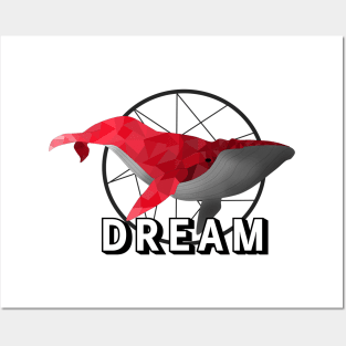 red dream whale Posters and Art